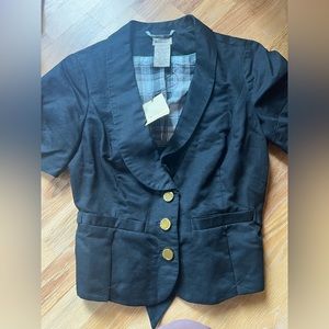 Anthropologie Black short sleeve blazer.